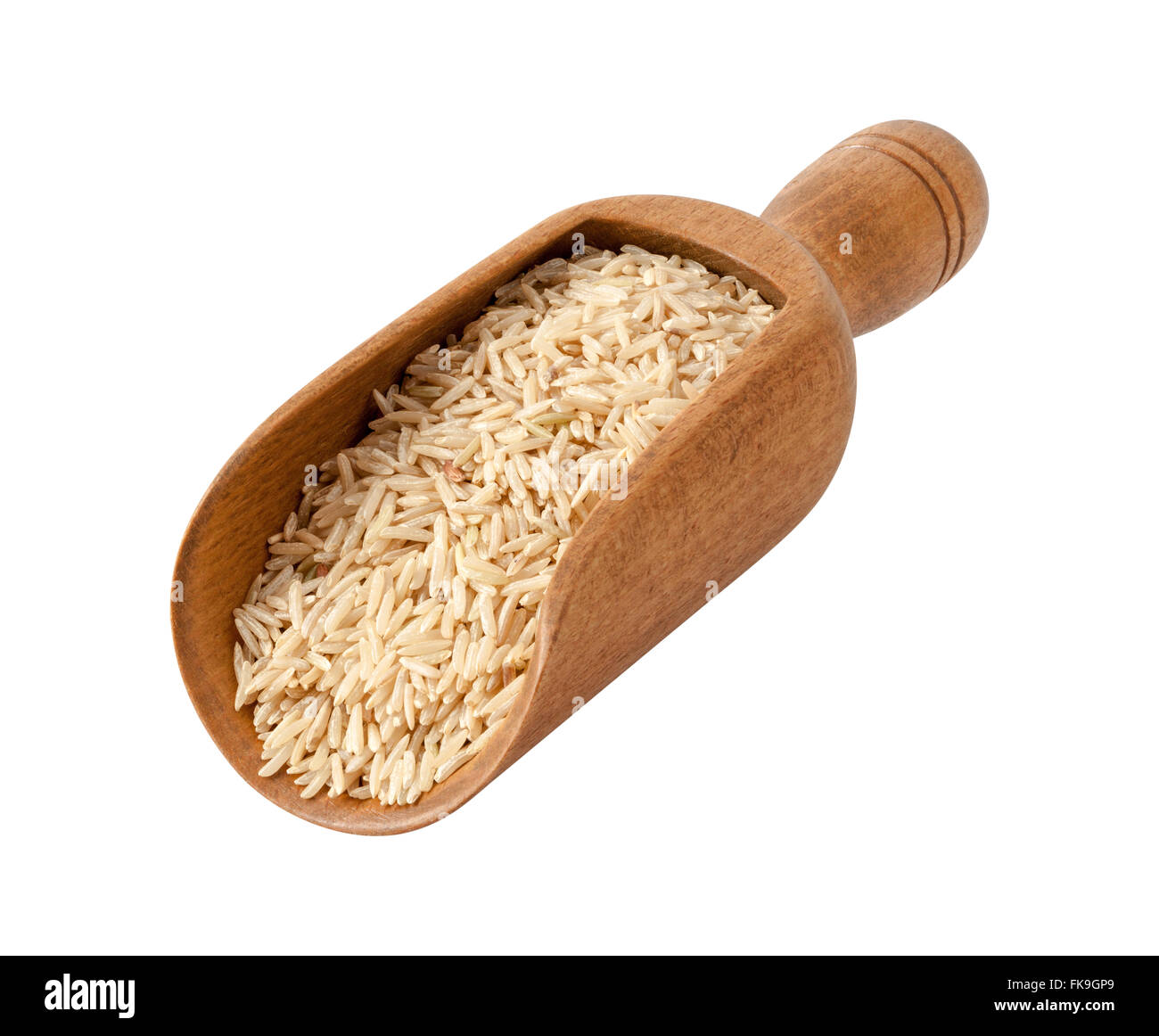 Brown Basmati Wild Rice in a Wooden Scoop Stock Photo