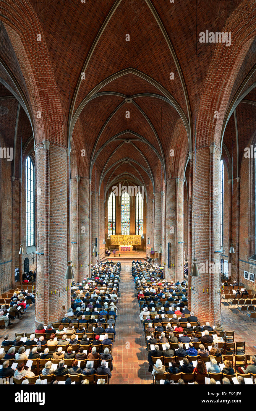 Church service in the Marktkirche in Hannover, Germany Stock Photo
