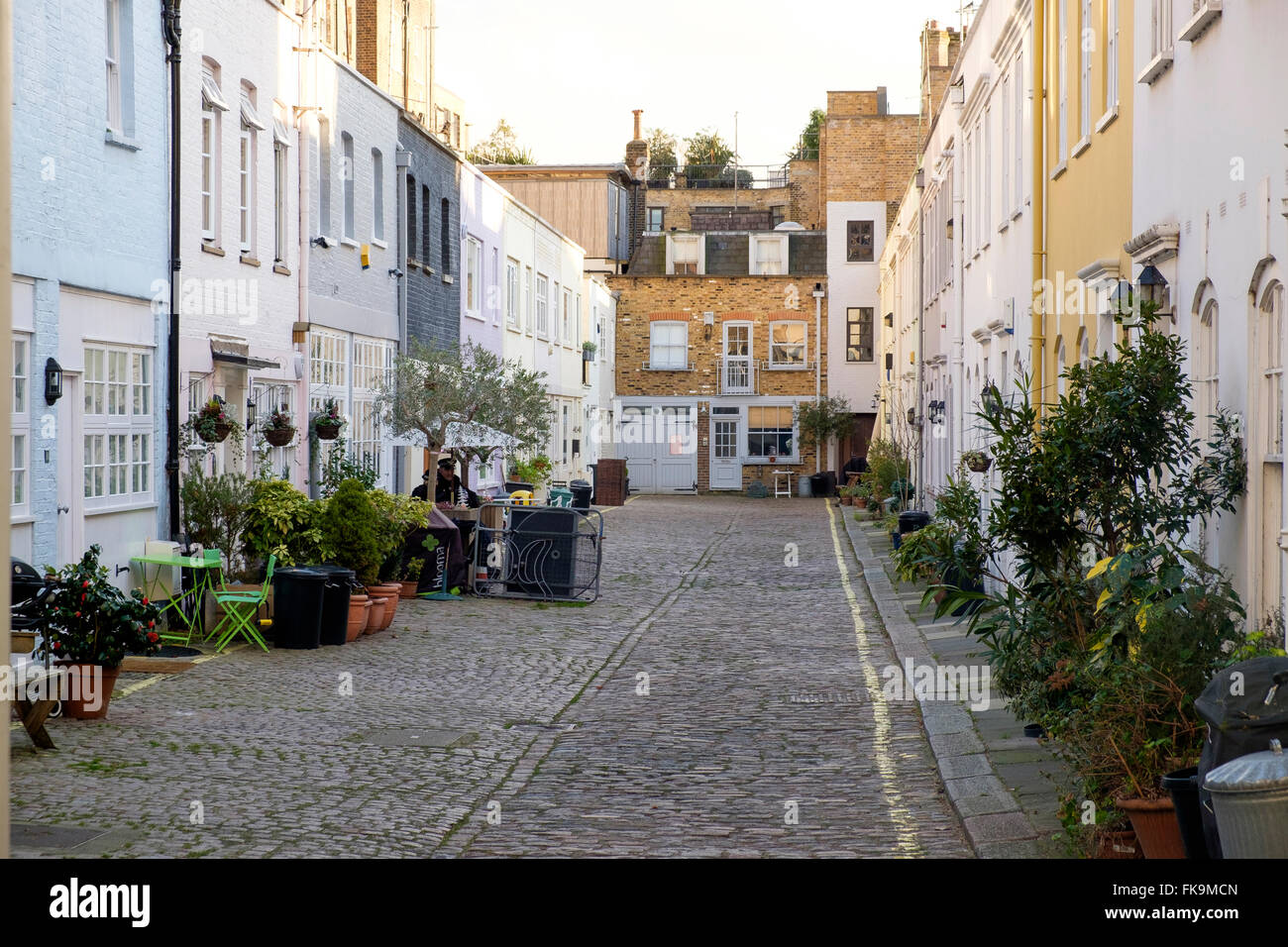London, UK 24 February 2016 Mews Houses in Archery Close which is situated behind Connaught