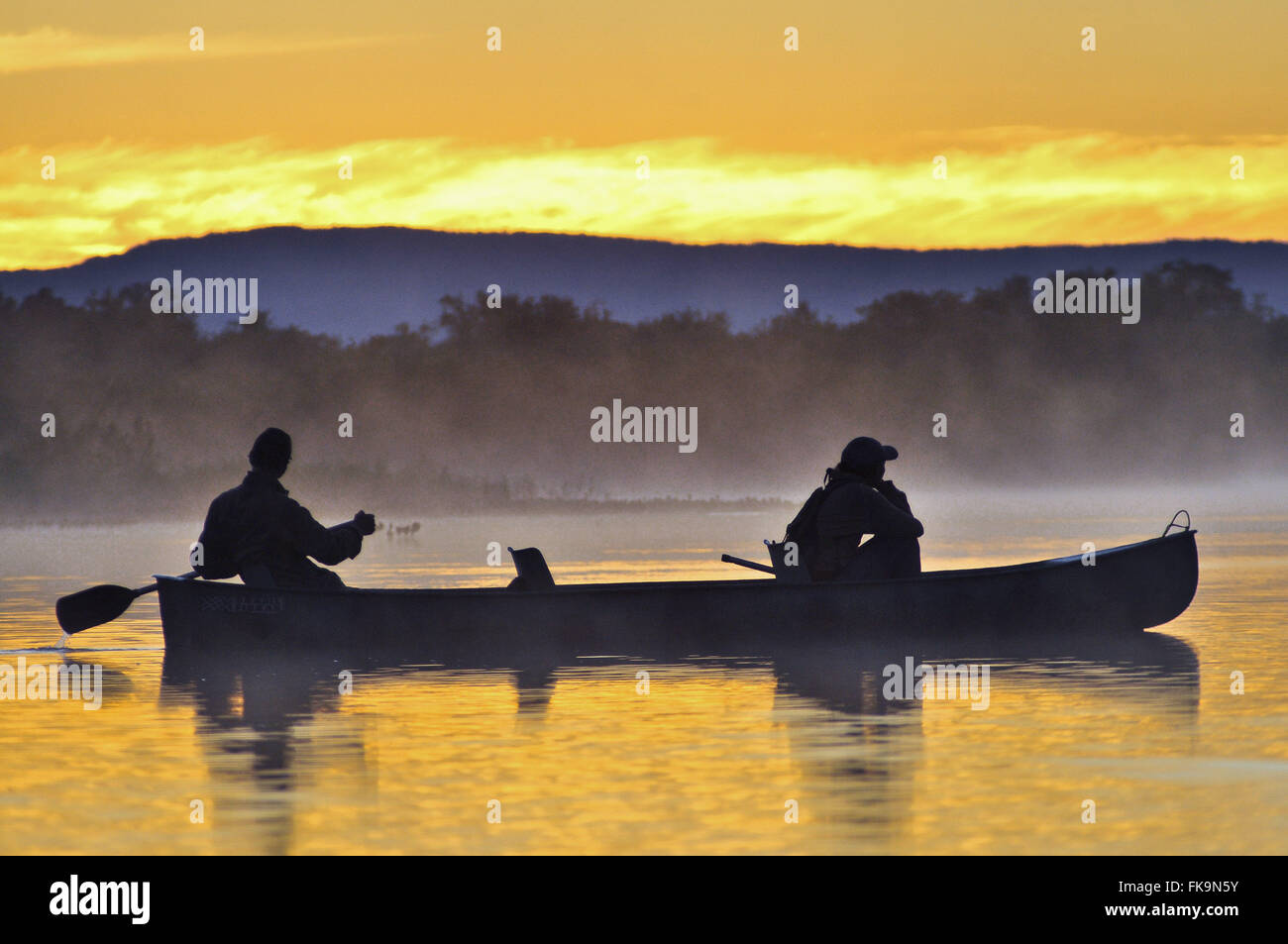 The sunrise in Rio Mutum - District Mimoso - Northern Pantanal Stock Photo