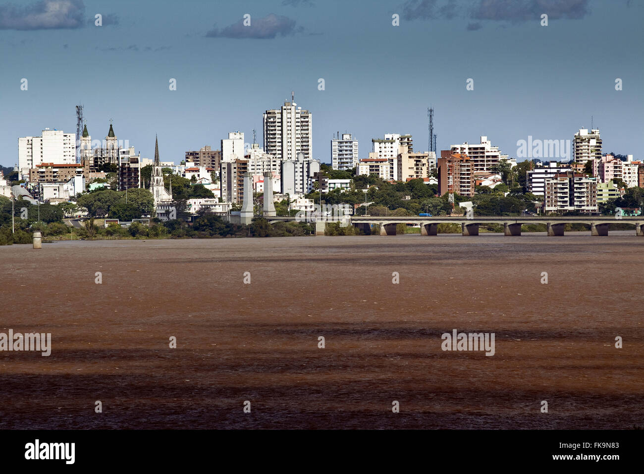 Argentine city Paso de los Libres view from the town of Uruguayana in RS Stock Photo