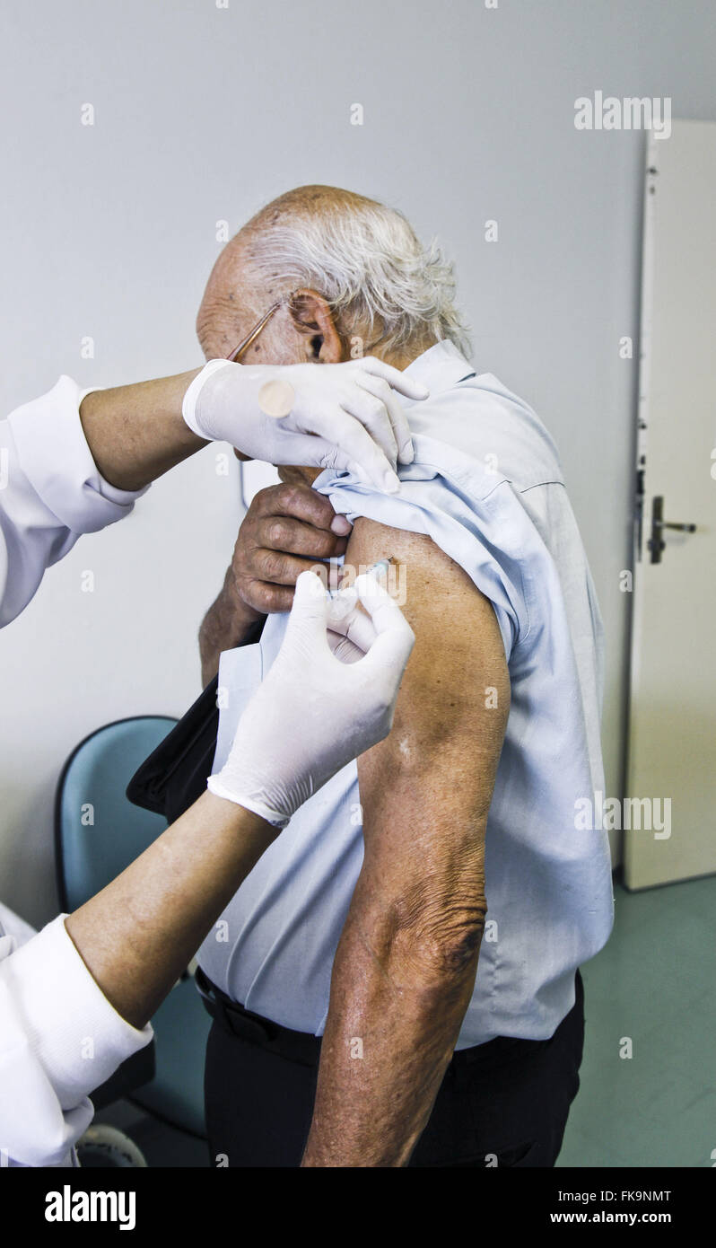 Campaign of vaccination against influenza Stock Photo