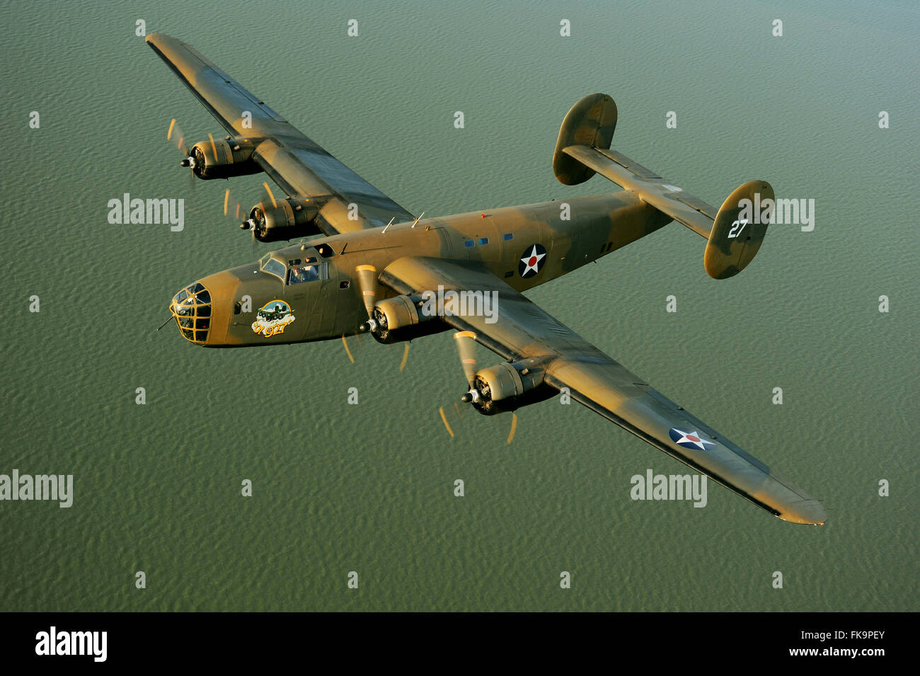 Consolidated B-24 WWII Bomber airplane Stock Photo