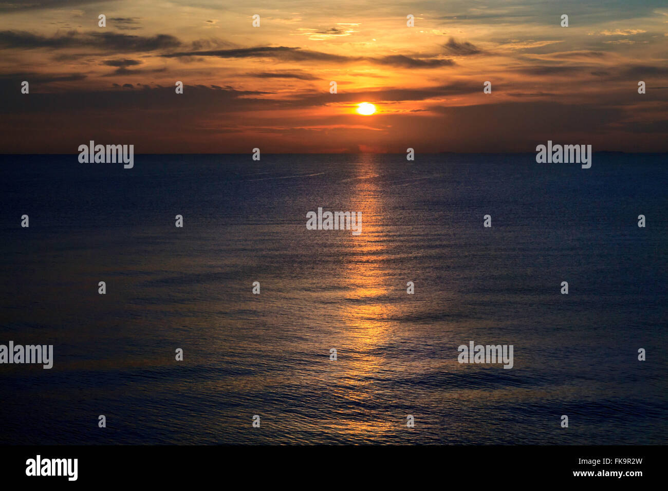 Ocean sunset on the island of Koh Samet, Thailand Stock Photo