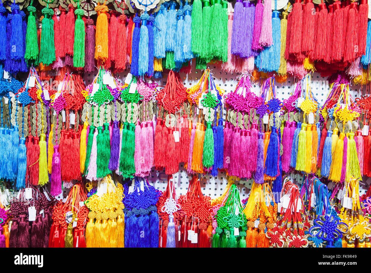 tassels hanging in a shopping mall, Beijing, China Stock Photo