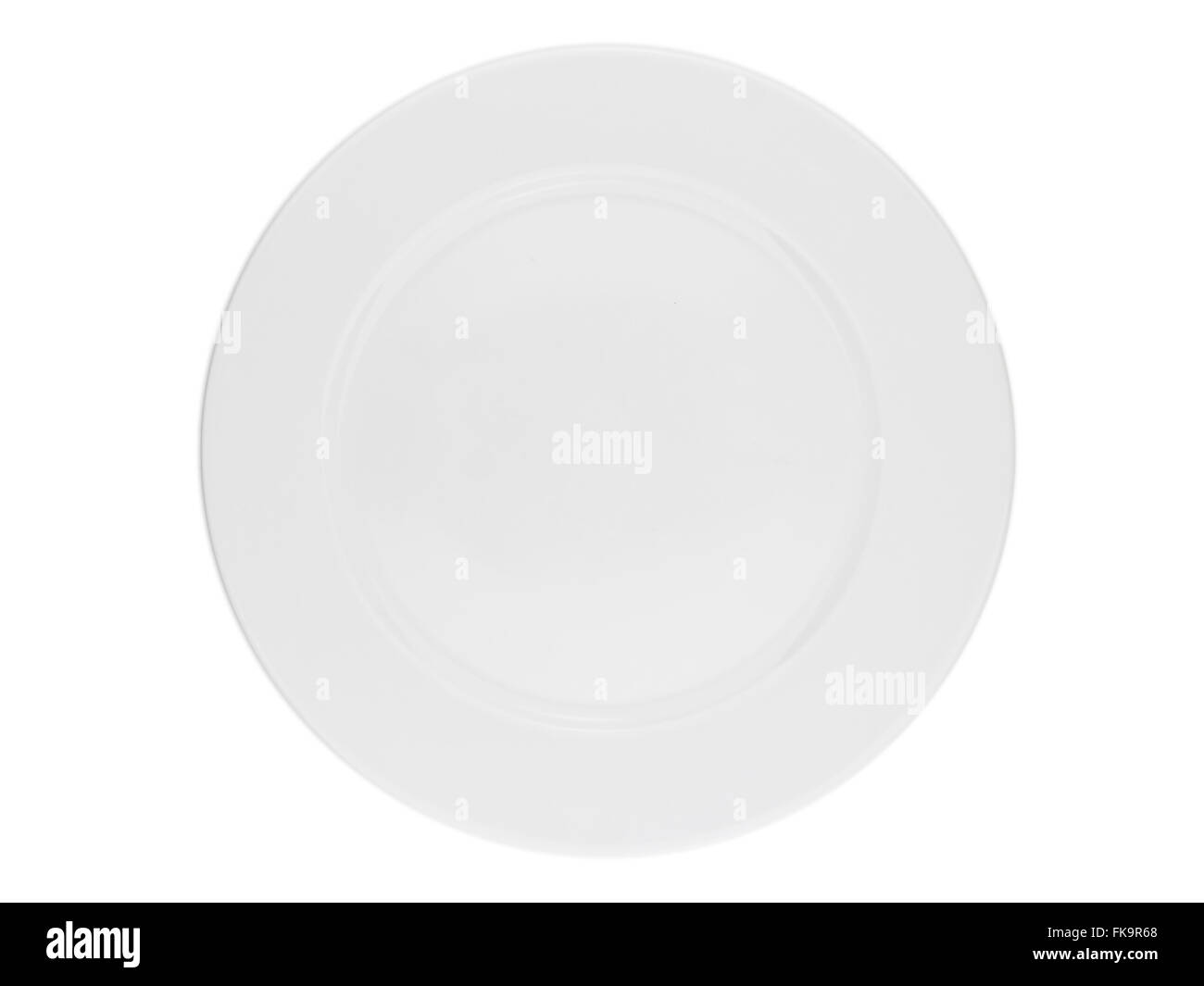 empty white plate isolated on white background Stock Photo