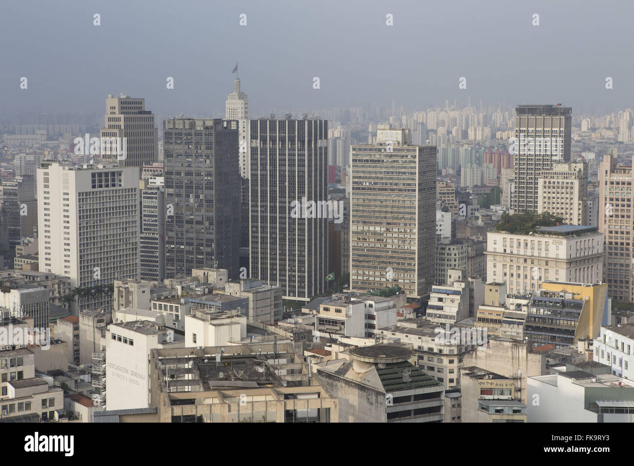 Vista de cima do centro da cidade a partir do edifício Copan Stock Photo