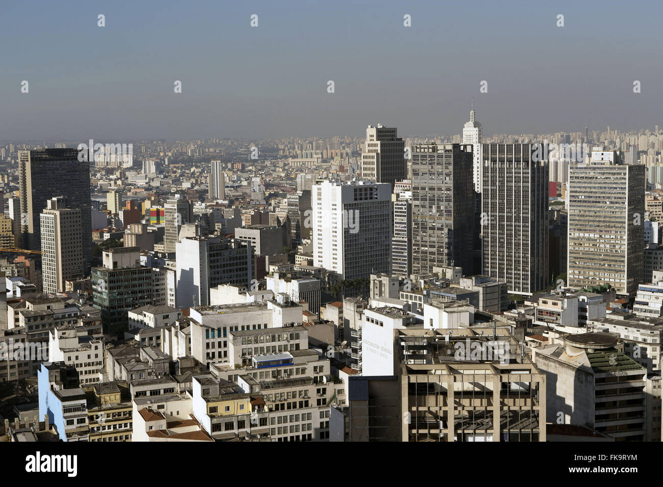 Vista do centro cidade a partir do Edifício Copan Stock Photo