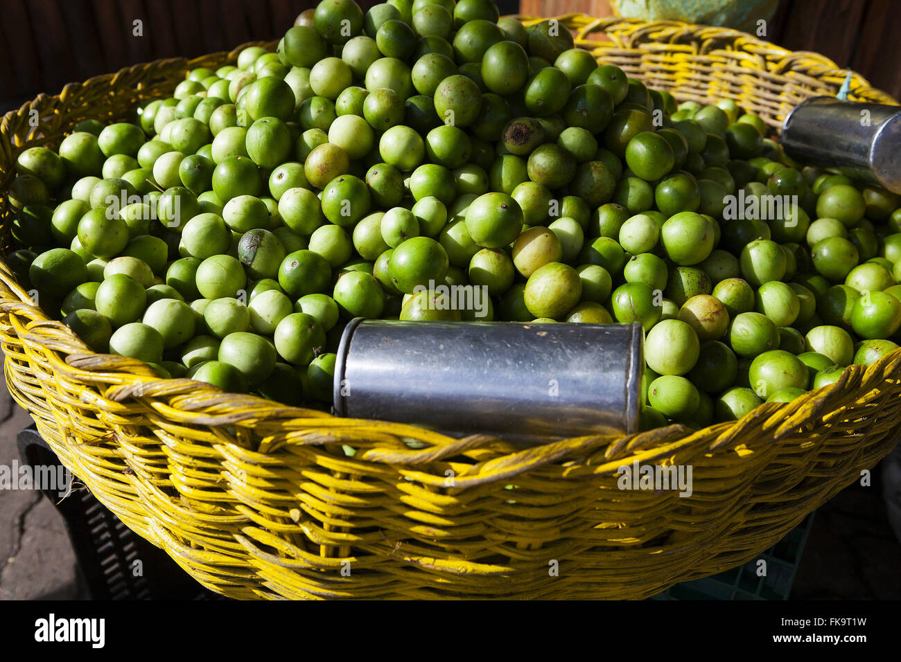 Umbu in straw basket Stock Photo