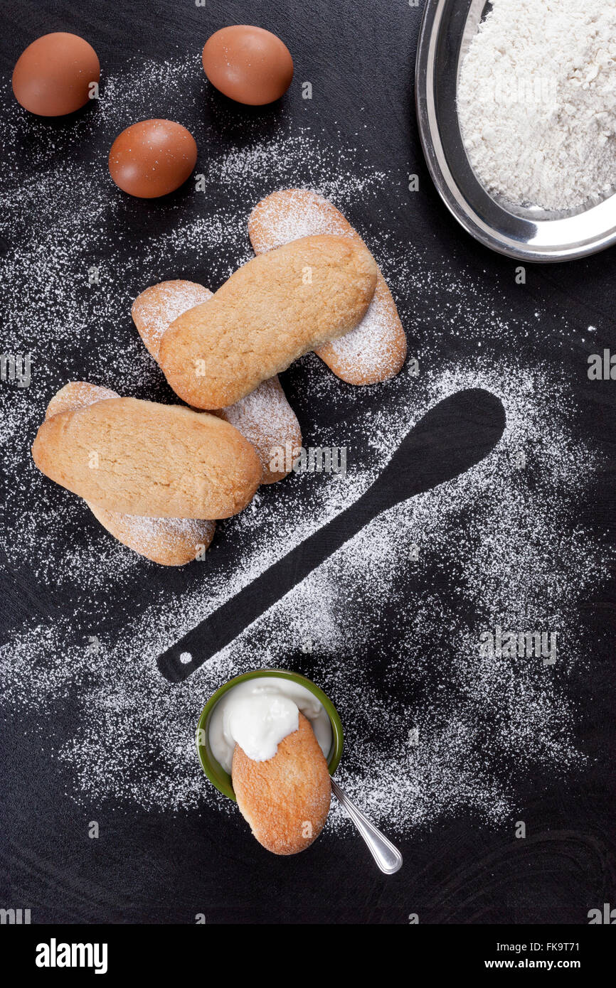 Fresh Baked Savoiardi Biscuits Stock Photo Alamy