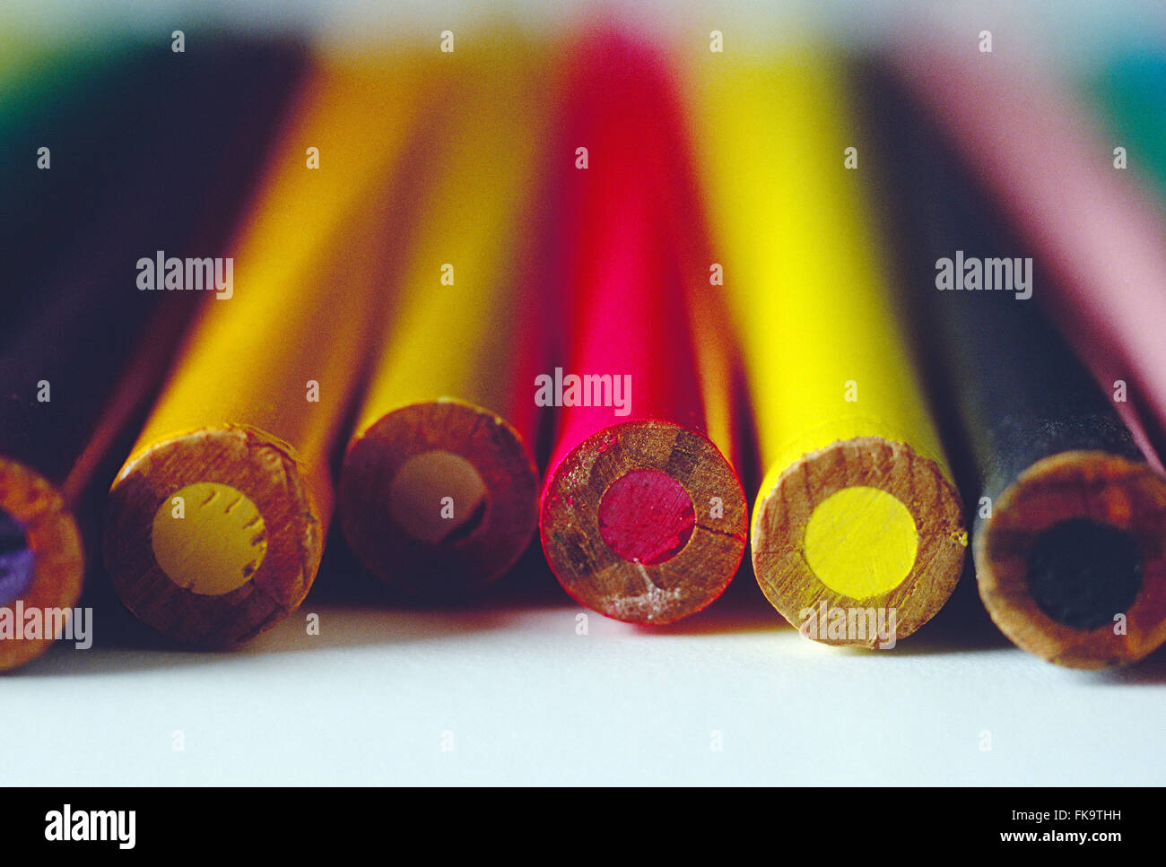 Close-up of colorful drawing pencils Stock Photo
