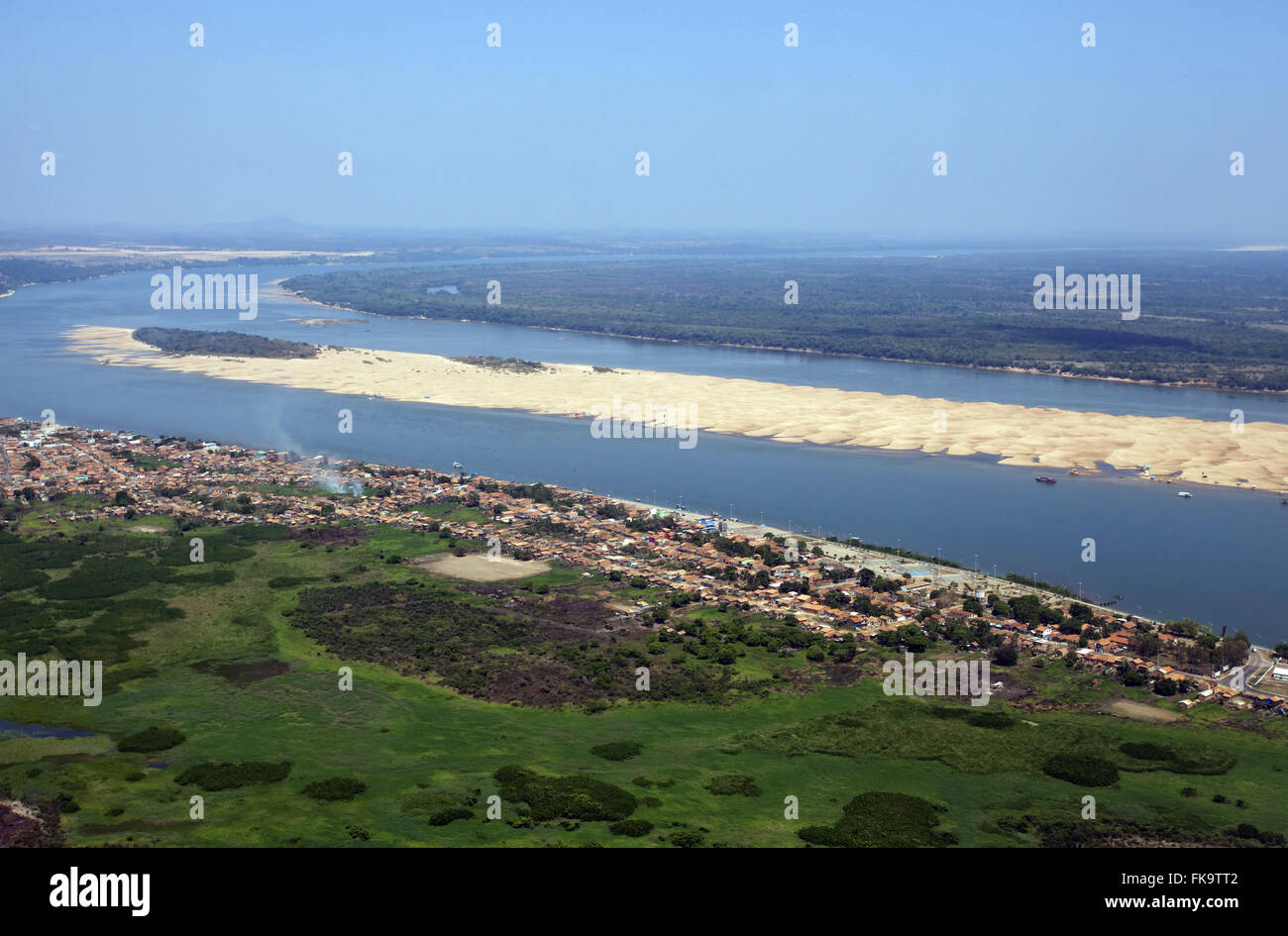 Aerial view of the city of Maraba in the margin of the Tocantins River Stock Photo