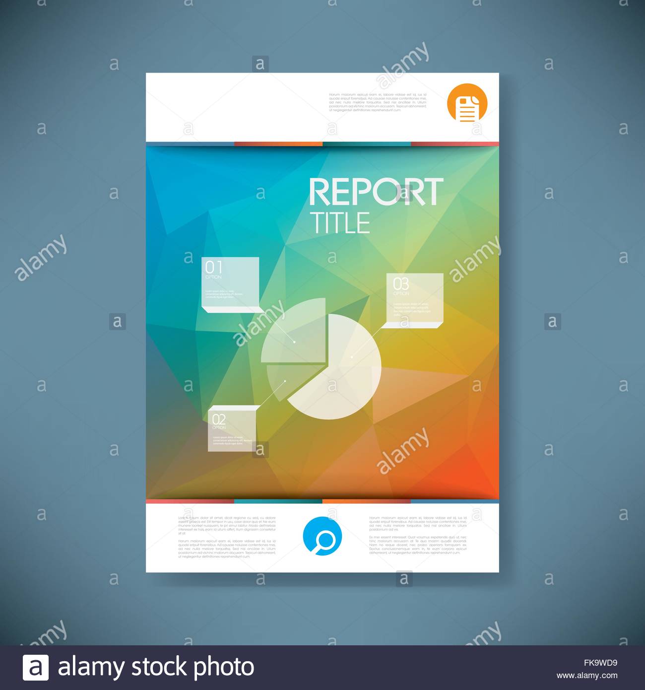 report cover template with pie chart symbol and 3d low poly vector report cover template with pie chart symbol and 3d low poly vector, Low Poly Business Presentation Template, Presentation templates