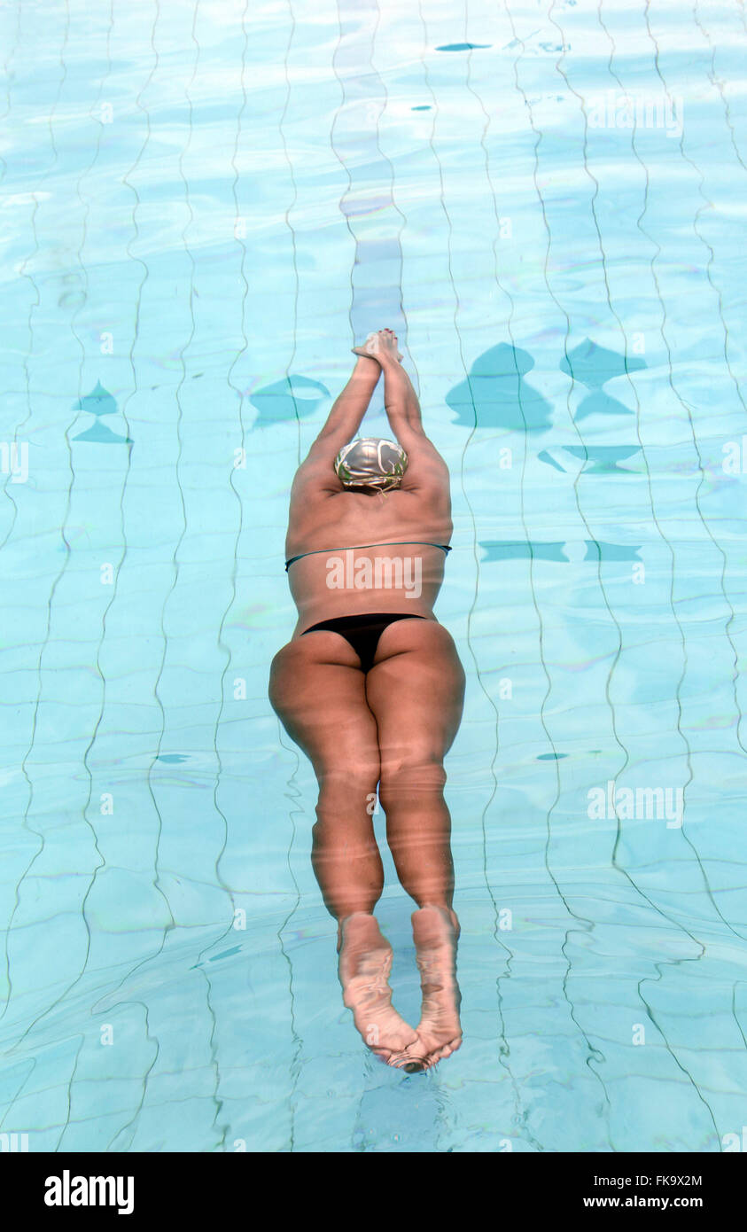 Swimming pool semi Olympic training in the Academic Athletic Association Oswaldo Cruz Stock Photo