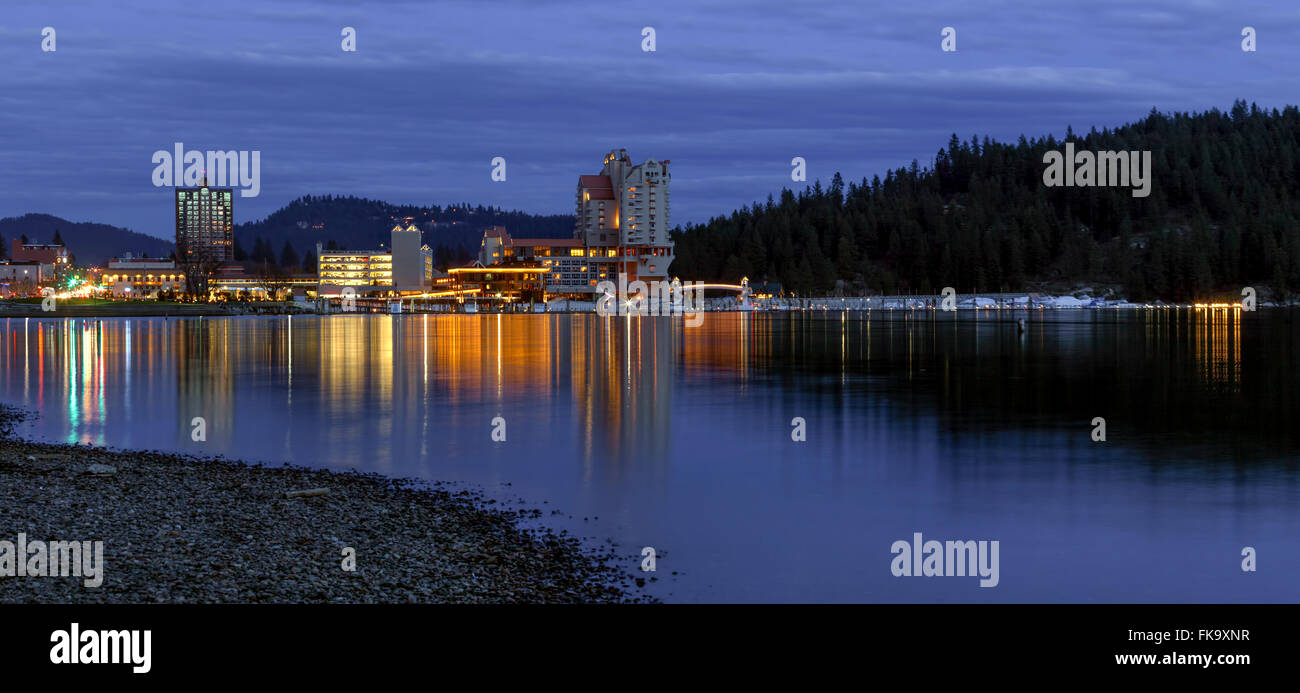 Pano of Idaho city in evening. Stock Photo