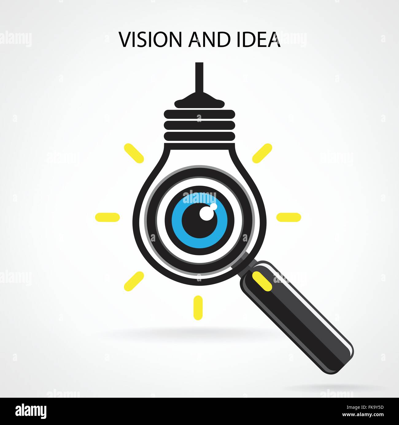 vision and ideas sign,eye icon,light bulb symbol ,search symbol,business concept.vector illustration Stock Vector