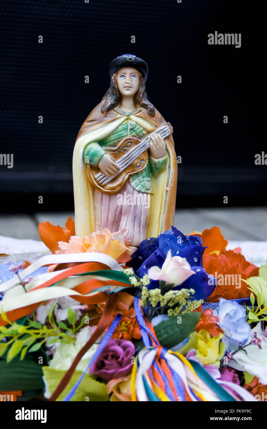 Sao Goncalo - patron saint of musicians - decoration detail during the presentation of Stock Photo
