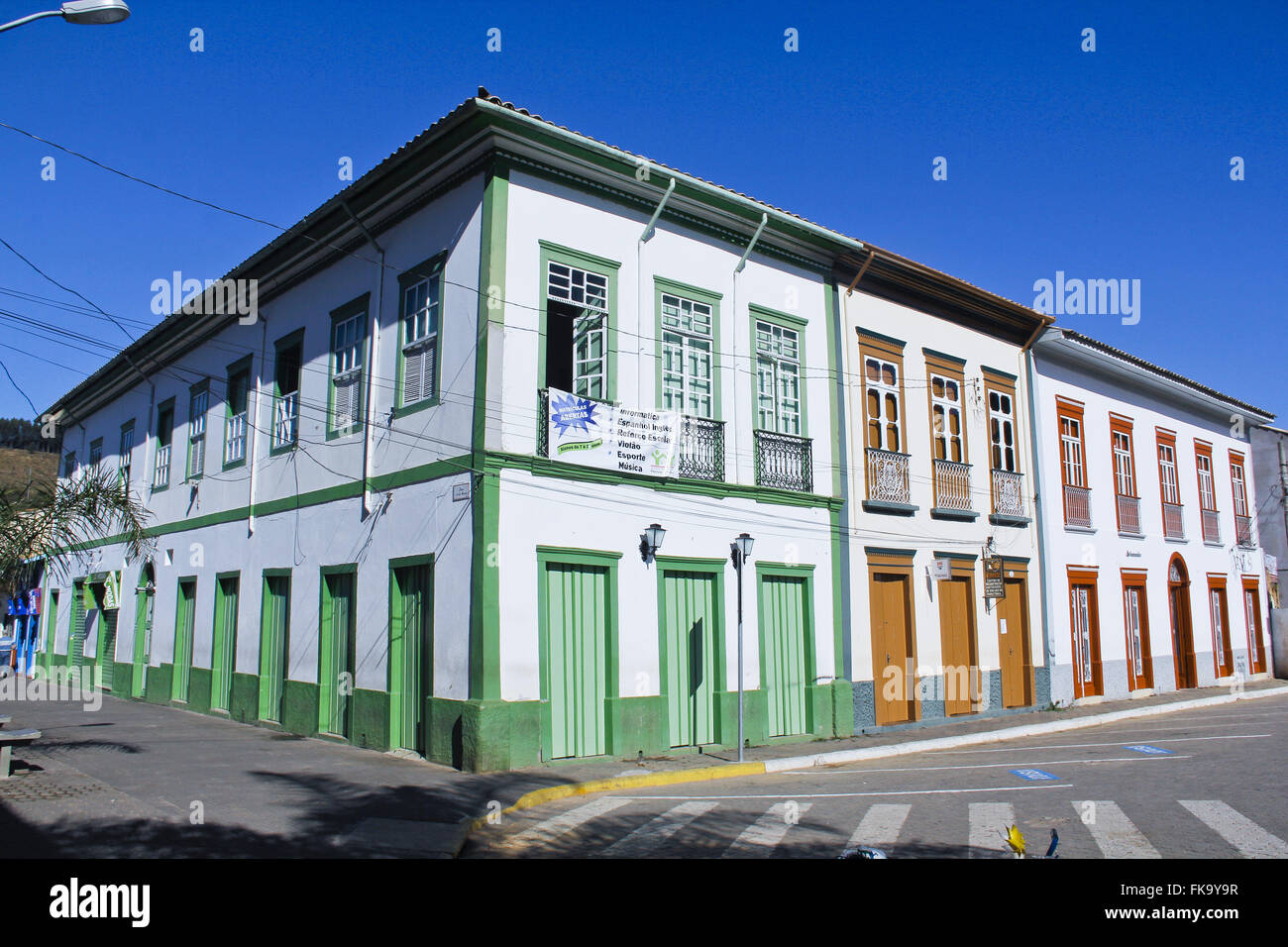 Architectonic complex preserved in historic downtown - Praca Oswaldo Cruz Stock Photo