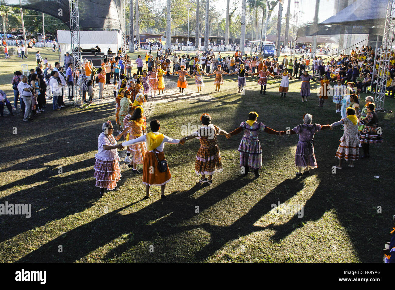 XI Gang Dance in Traditional Culture Festival Paulista - Sao Paulo Revealing Stock Photo