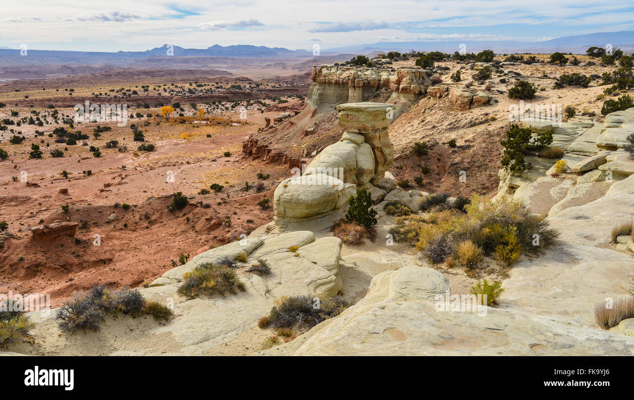 View in the San Rafael Swell, a Large Geologic Formation in south-central Utah. Stock Photo