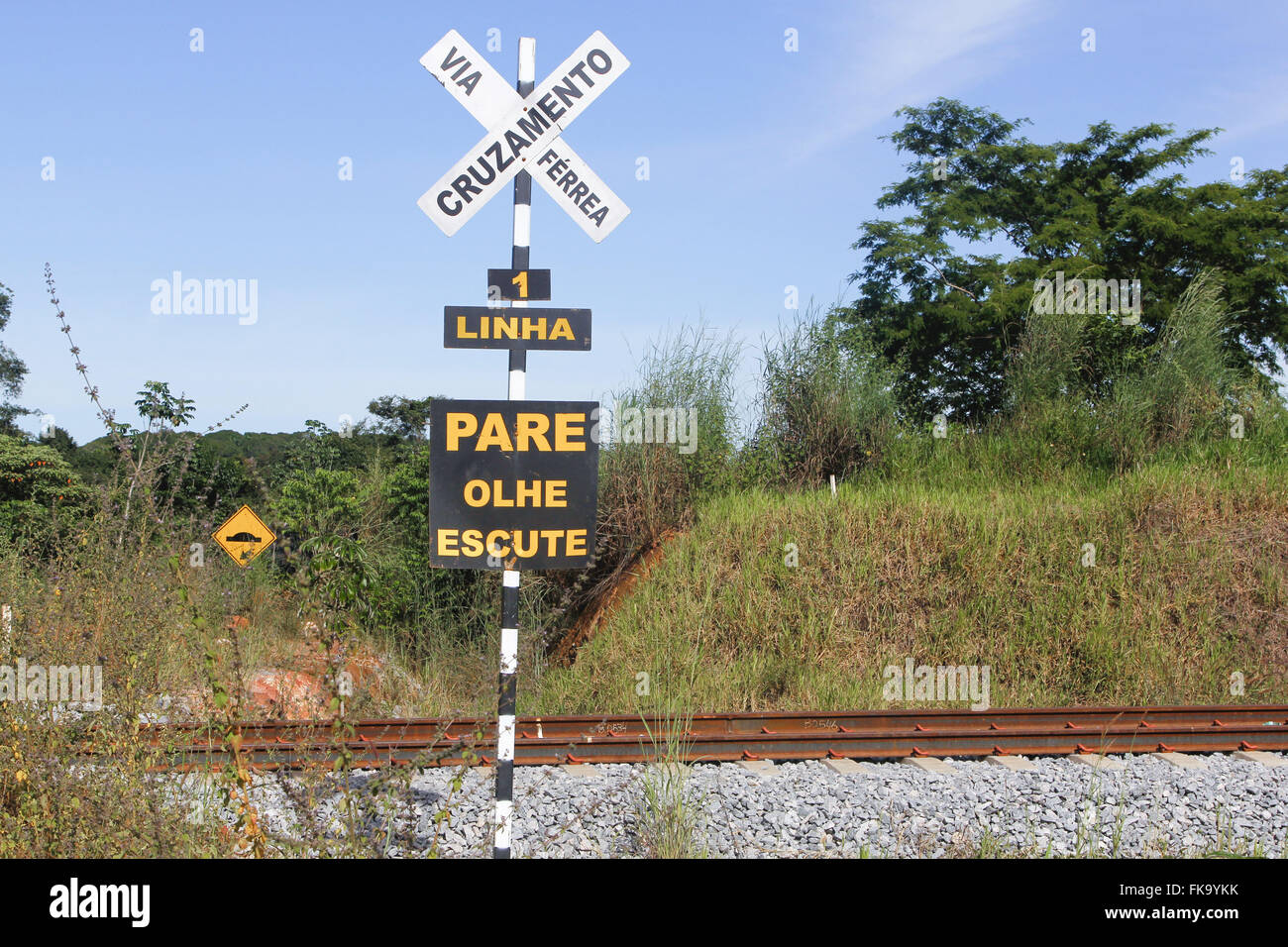 Signaling crossing the North-South Railway Abandoned Stock Photo