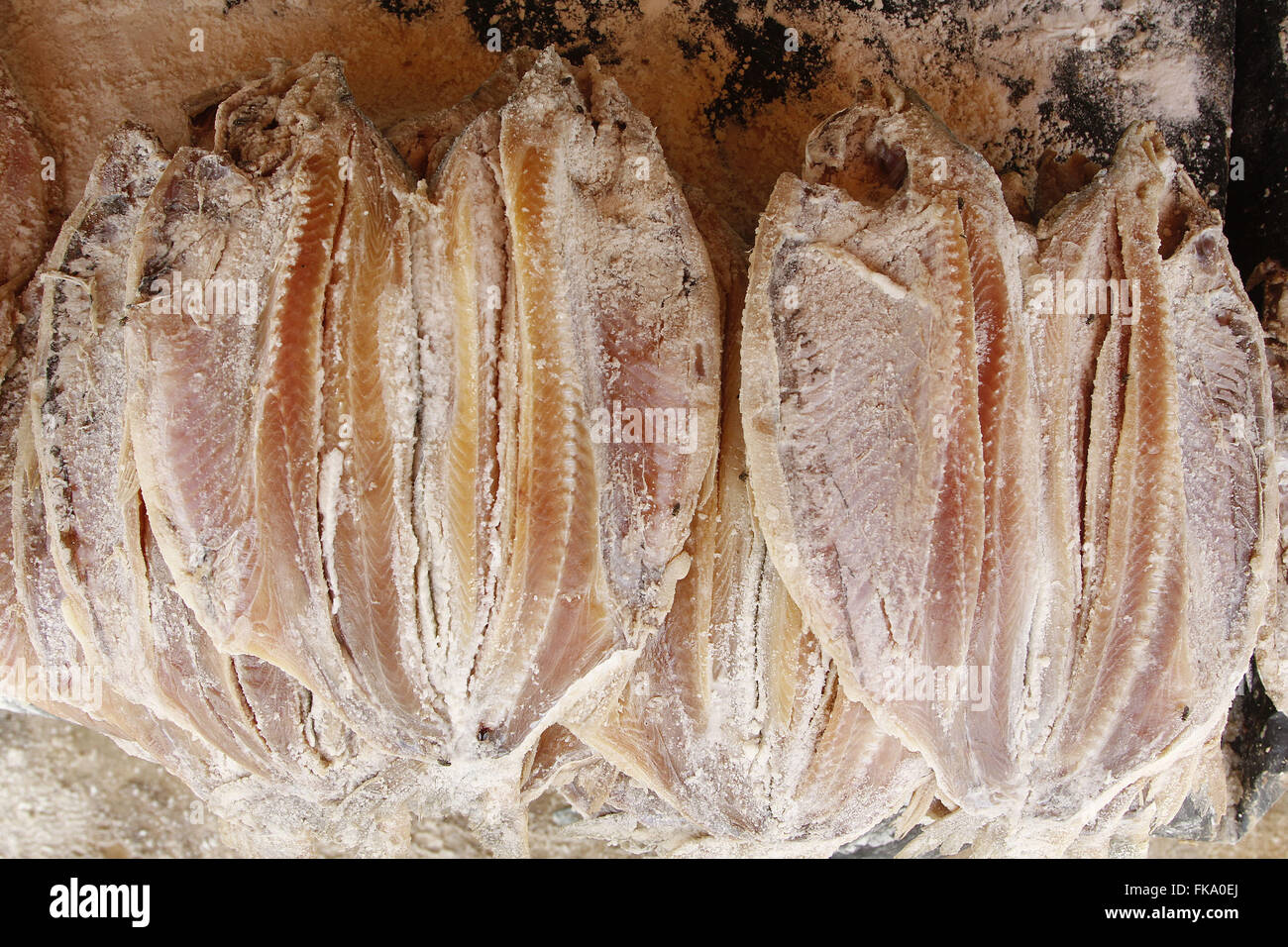Curimbat·s - dried salted fish at fish market Stock Photo