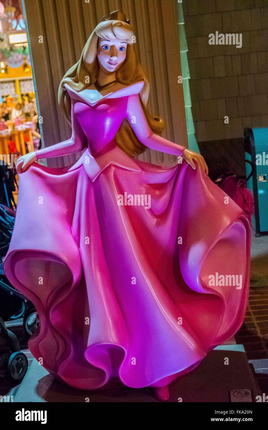 Orlando, FL, USA. 3rd Feb, 2016. Princess Aurora stands guard at The Emporium, the largest Disney store in the world at Downtown Disney. © Alexis Simpson/ZUMA Wire/Alamy Live News Stock Photo
