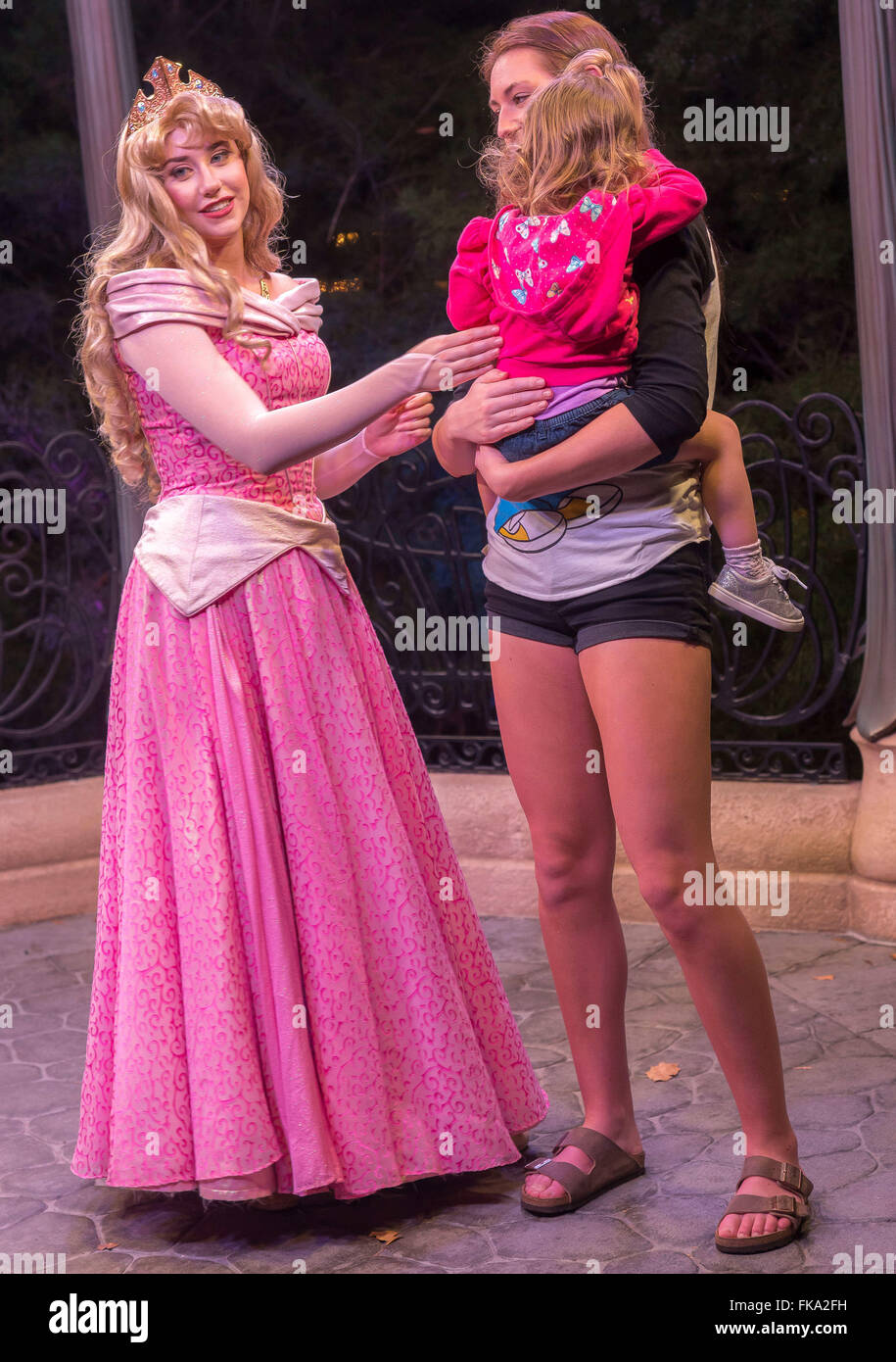February 1, 2016 - Orlando, FL, U.S - Princess Aurora poses with fans at Epcot at Disney World in Orlando, Florida. (Credit Image: © Alexis Simpson via ZUMA Wire) Stock Photo