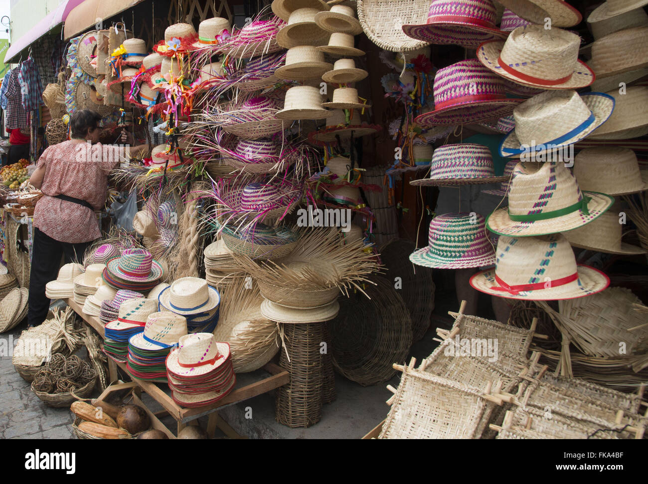 Consumers buying products from straw to June festivals in Cecora Stock Photo