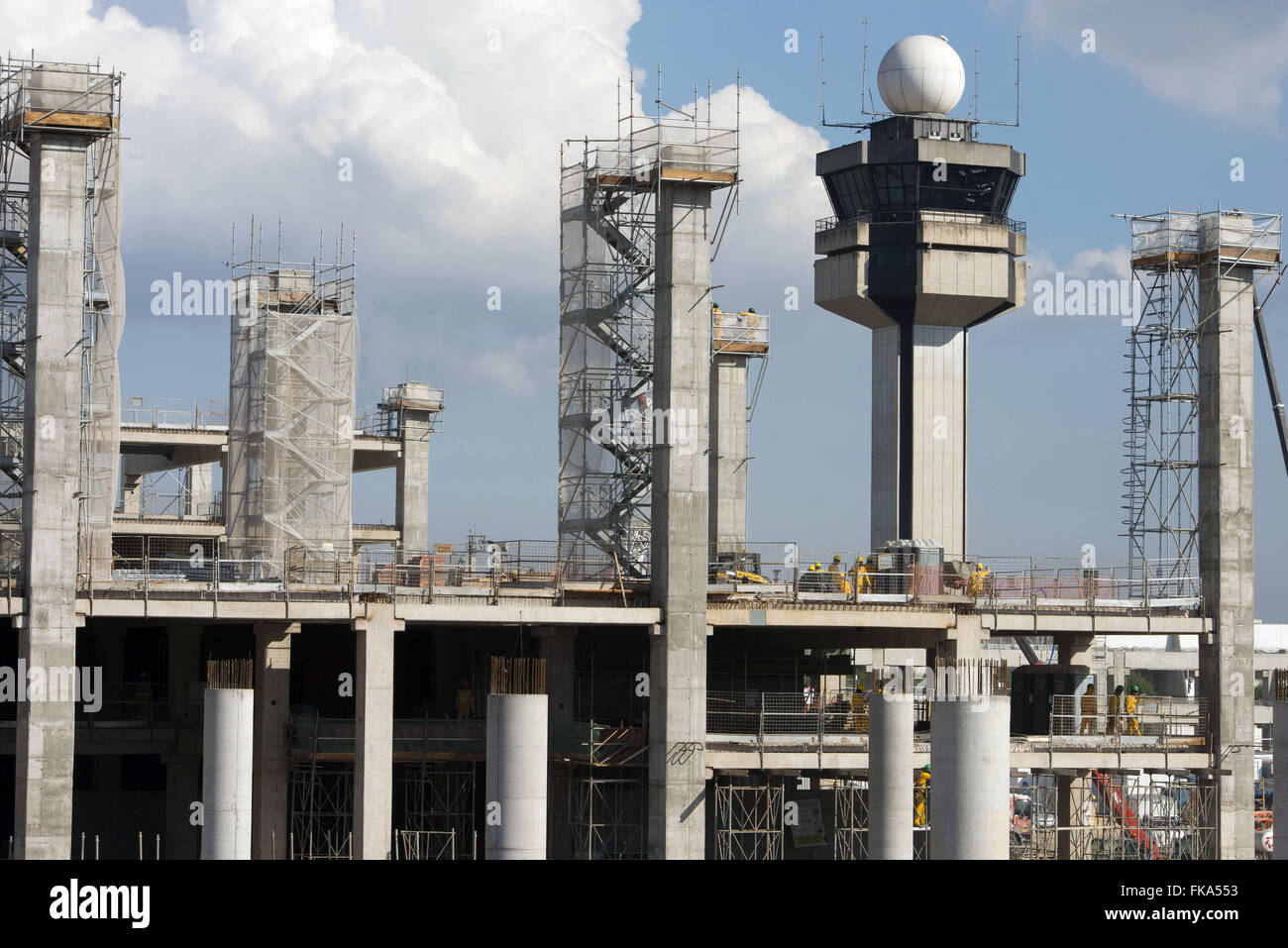 Magnification of the Sao Paulo / Guarulhos International Airport Stock Photo