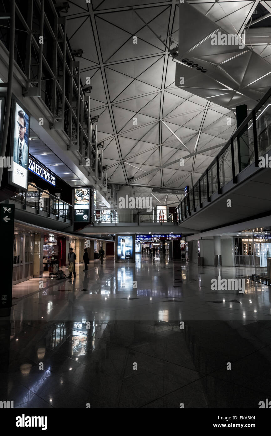 Inside Hong Kong International Airport. Air gateway to mainland China, East and South-East Asia. Stock Photo