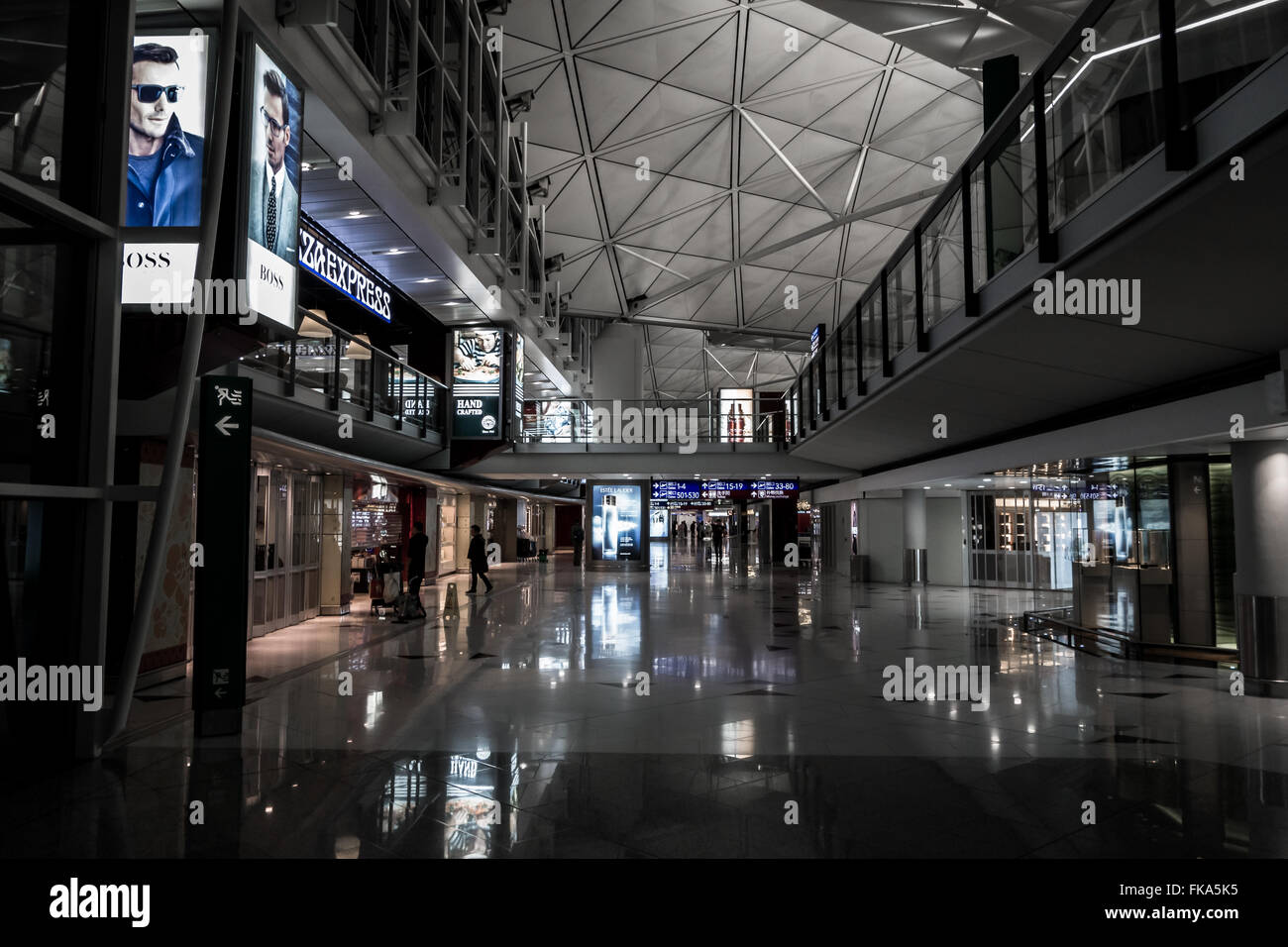 Inside Hong Kong International Airport. Air gateway to mainland China, East and South-East Asia. Stock Photo