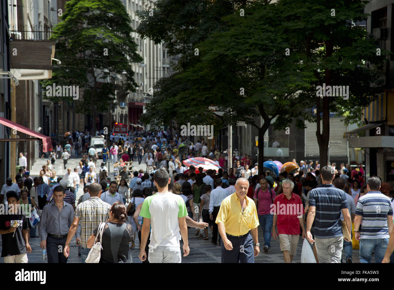 Pedestrians on the sidewalk of November fifteenth street - city center Stock Photo