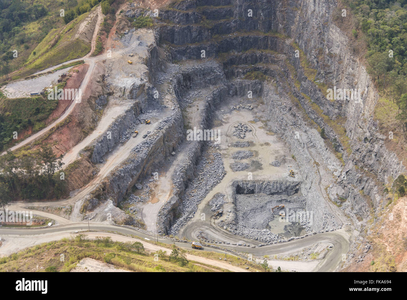 Aerial view of quarry stone mining Stock Photo Alamy
