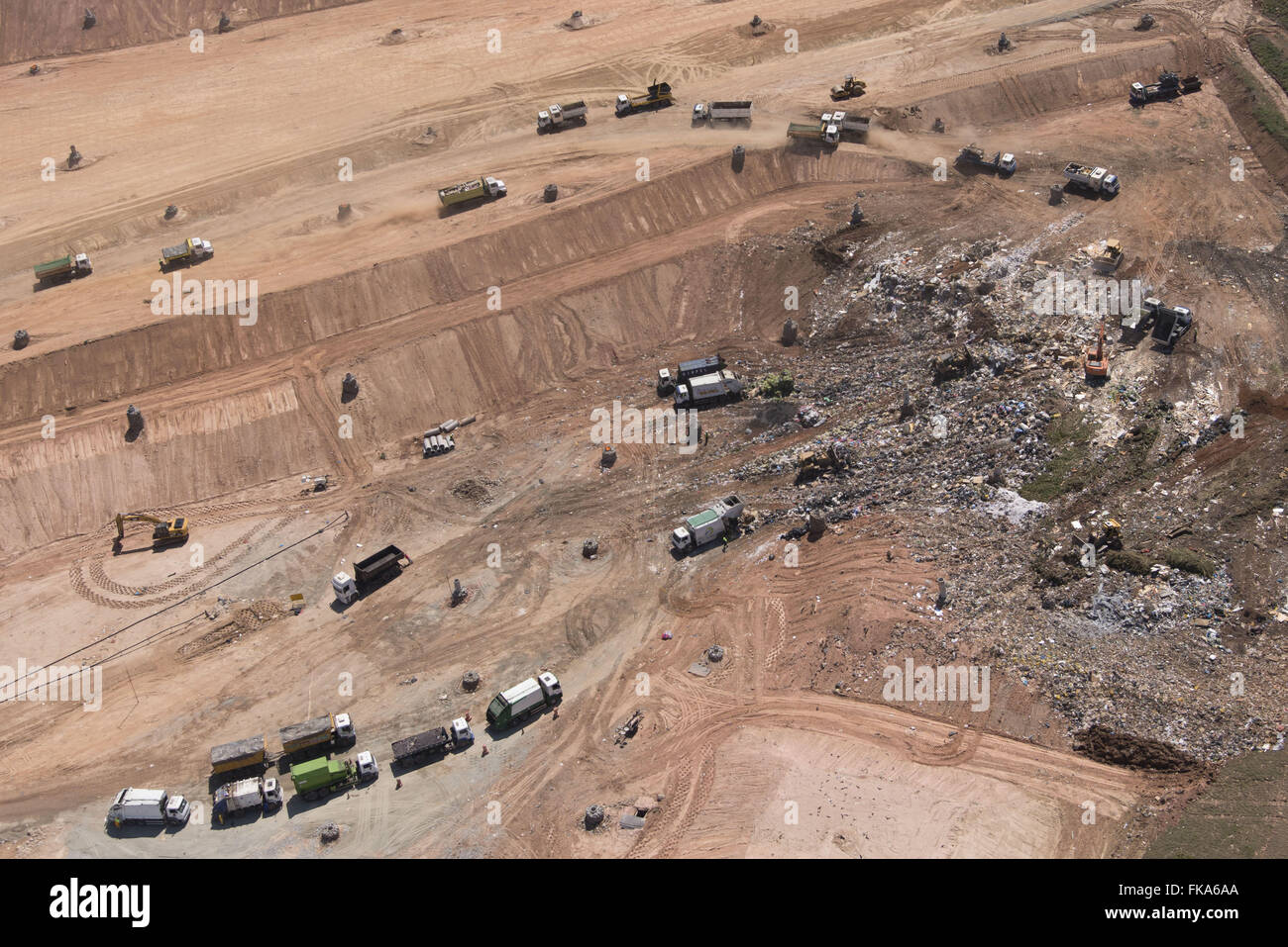 Aerial view of sanitary landfill Stock Photo Alamy