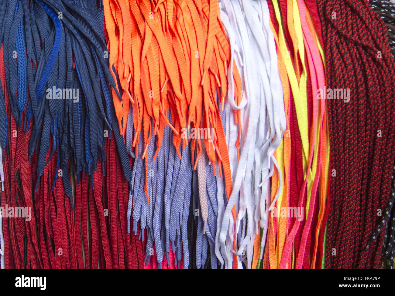 Trade laces and straps for footwear Stock Photo