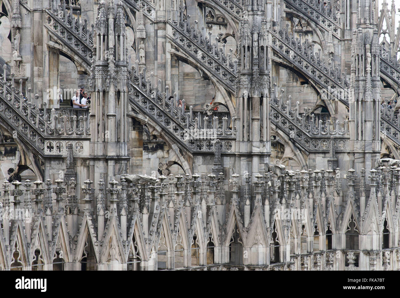 Detalhe da Catedral de Milão em estilo gótico Stock Photo