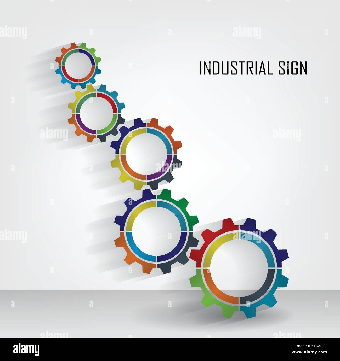 Color Gears Infographics Number Options Banner background. Vector illustration Stock Vector