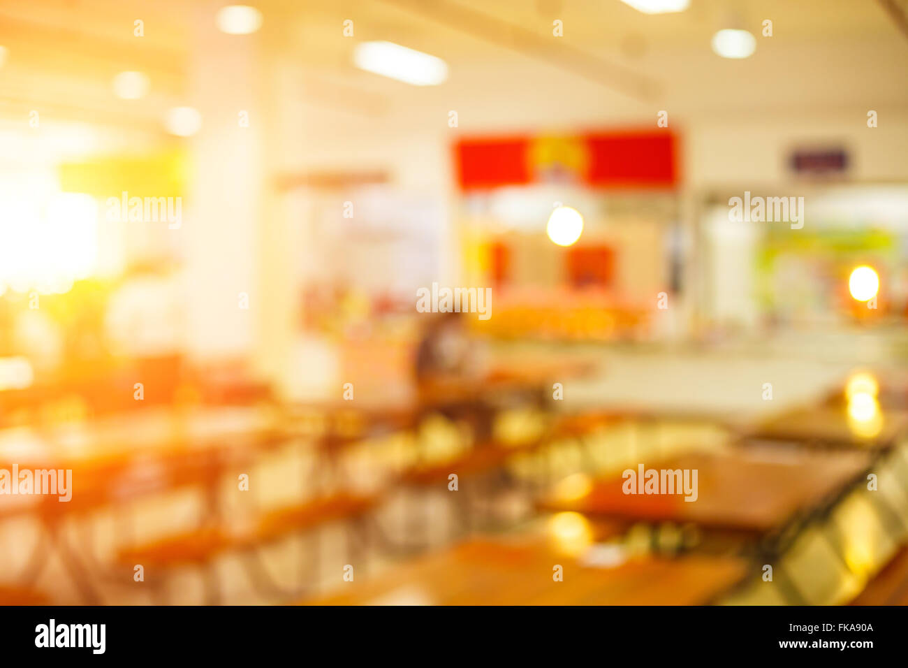 blur image of cafeteria in the University Stock Photo