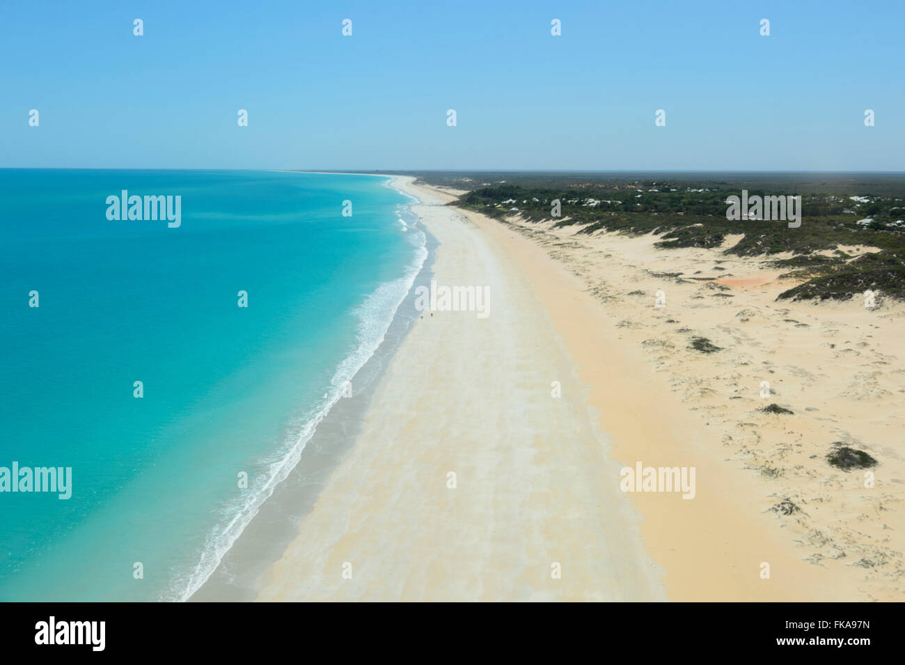 Aerial View of Cable Beach, Broome, Kimberley Region, Western Australia, WA, Australia Stock Photo