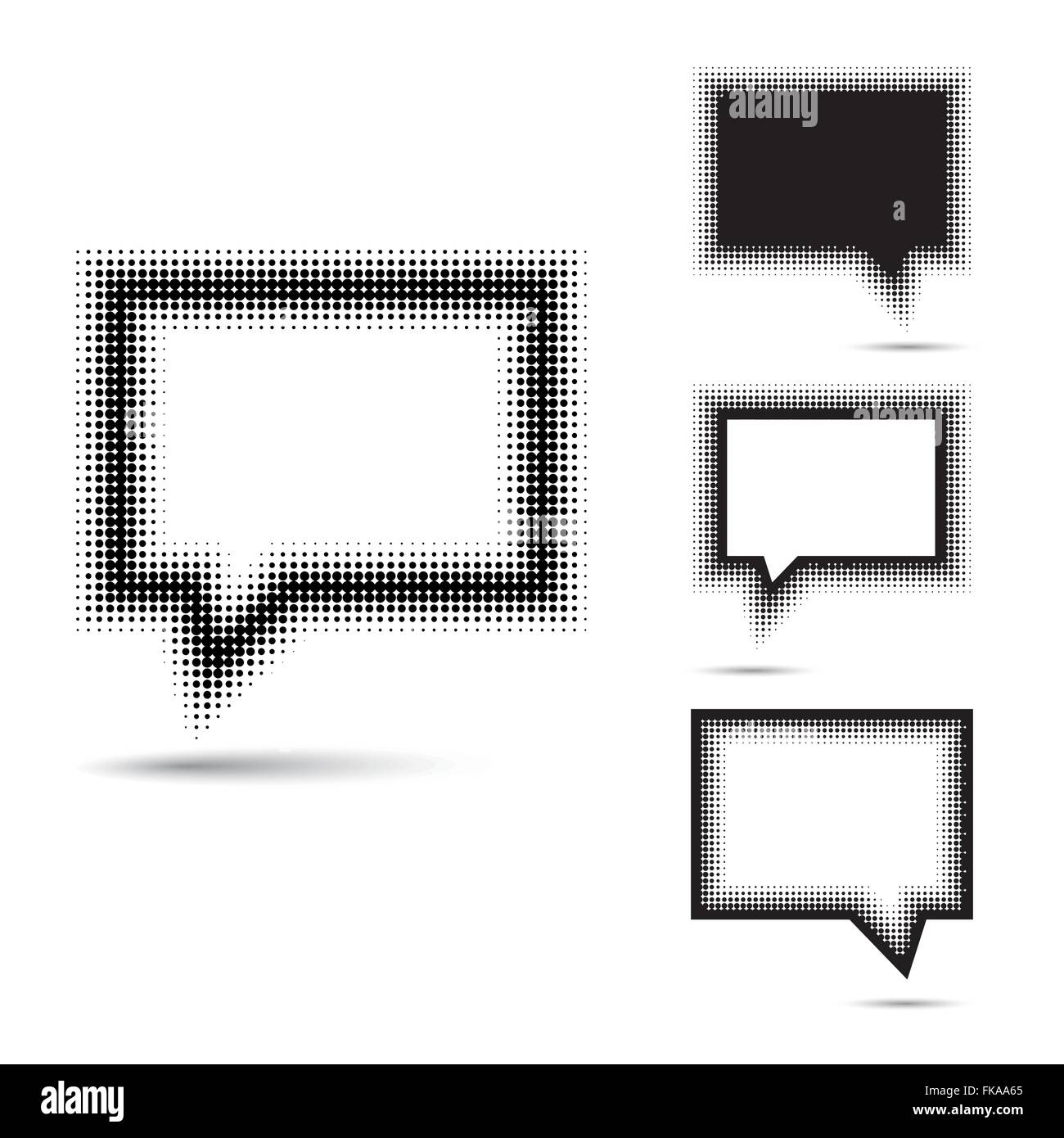 Set of abstract halftone design elements. Vector illustration Stock ...