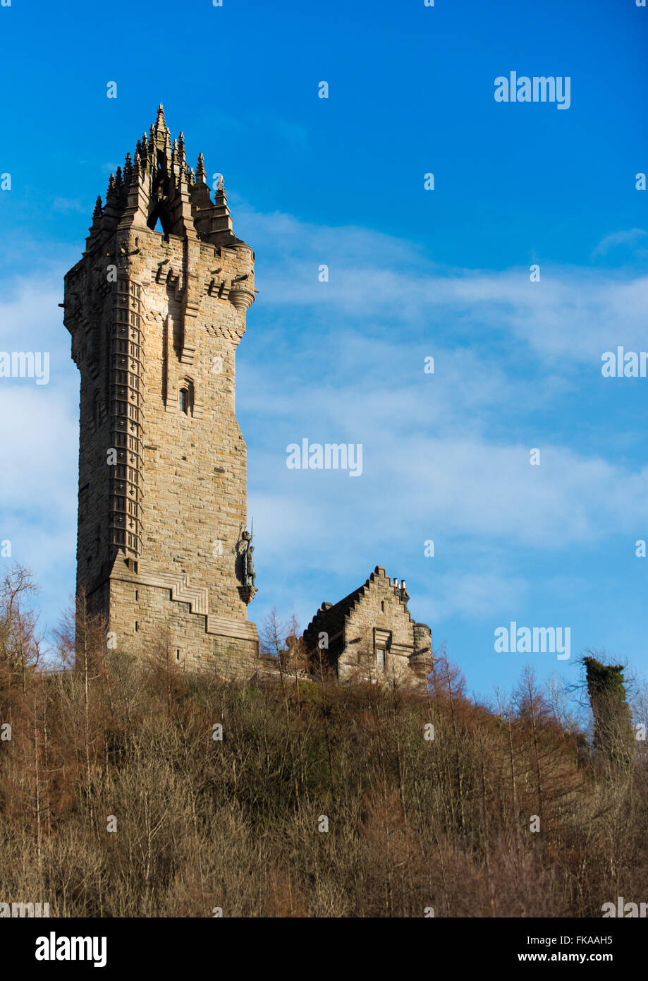 The National Wallace Monument, known as the Wallace Monument at Stirling Stock Photo