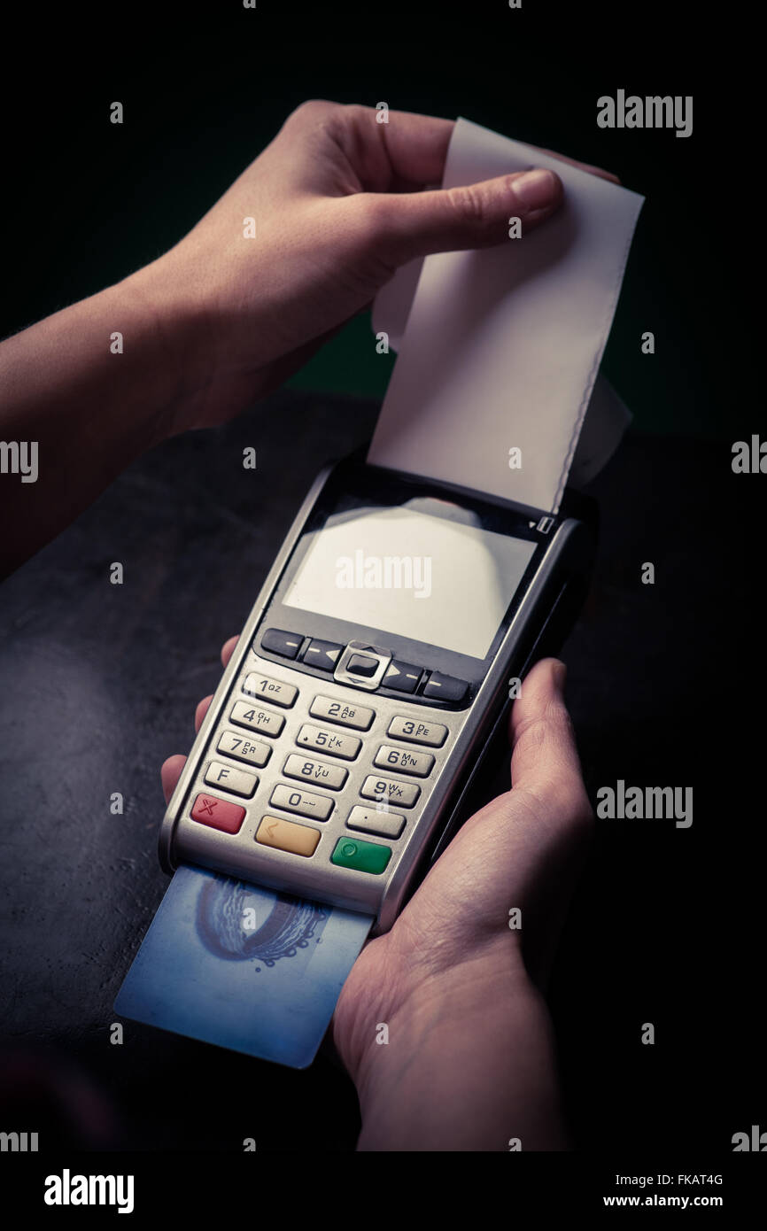 Transaction pos terminal color hi-res stock photography and images - Alamy