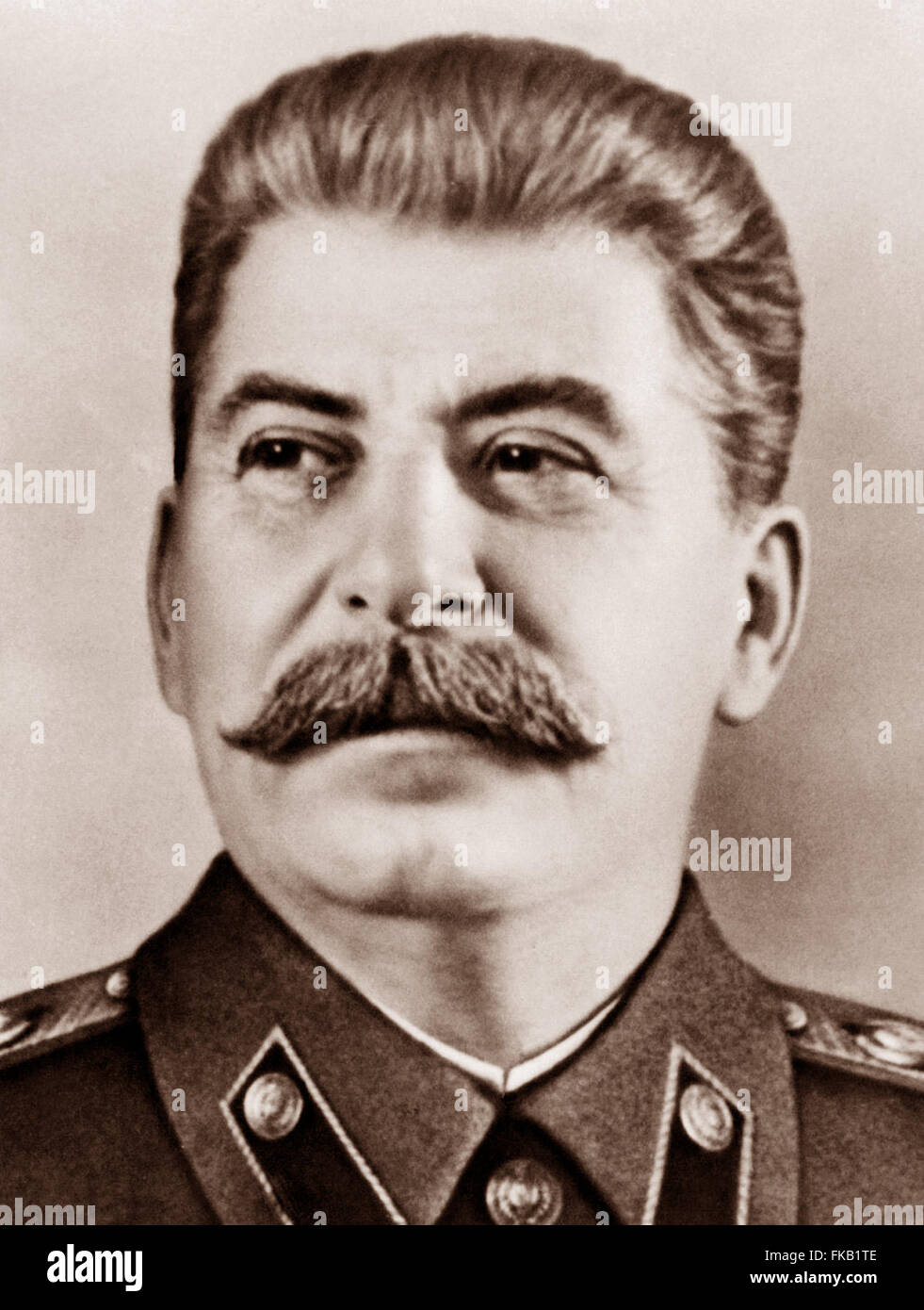 Joseph Vissarionovich Stalin was the Premier of the Soviet Union from 6 May 1941 until his death in 5 March 1953. 1942 image from Archives of Press Portrait Service - formerly Press Portrait Bureau Stock Photo