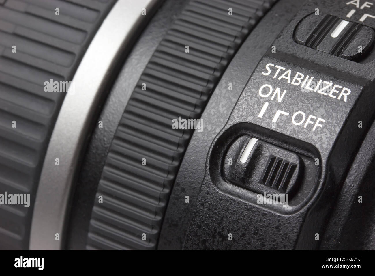 Closeup view of the lens with switched stabilizer Stock Photo Alamy