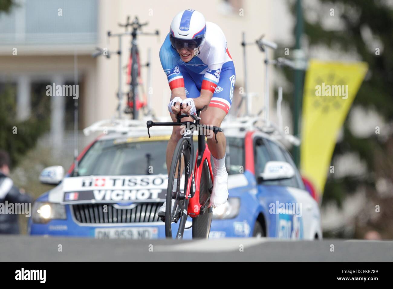 Arthur Vichot lors du prologue de Paris Nice le 06 mars 2016,à Conflans