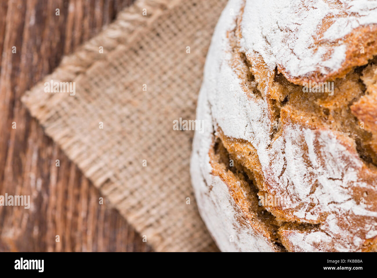Fresh baked Loaf of Bread (as detailed close-up shot) Stock Photo