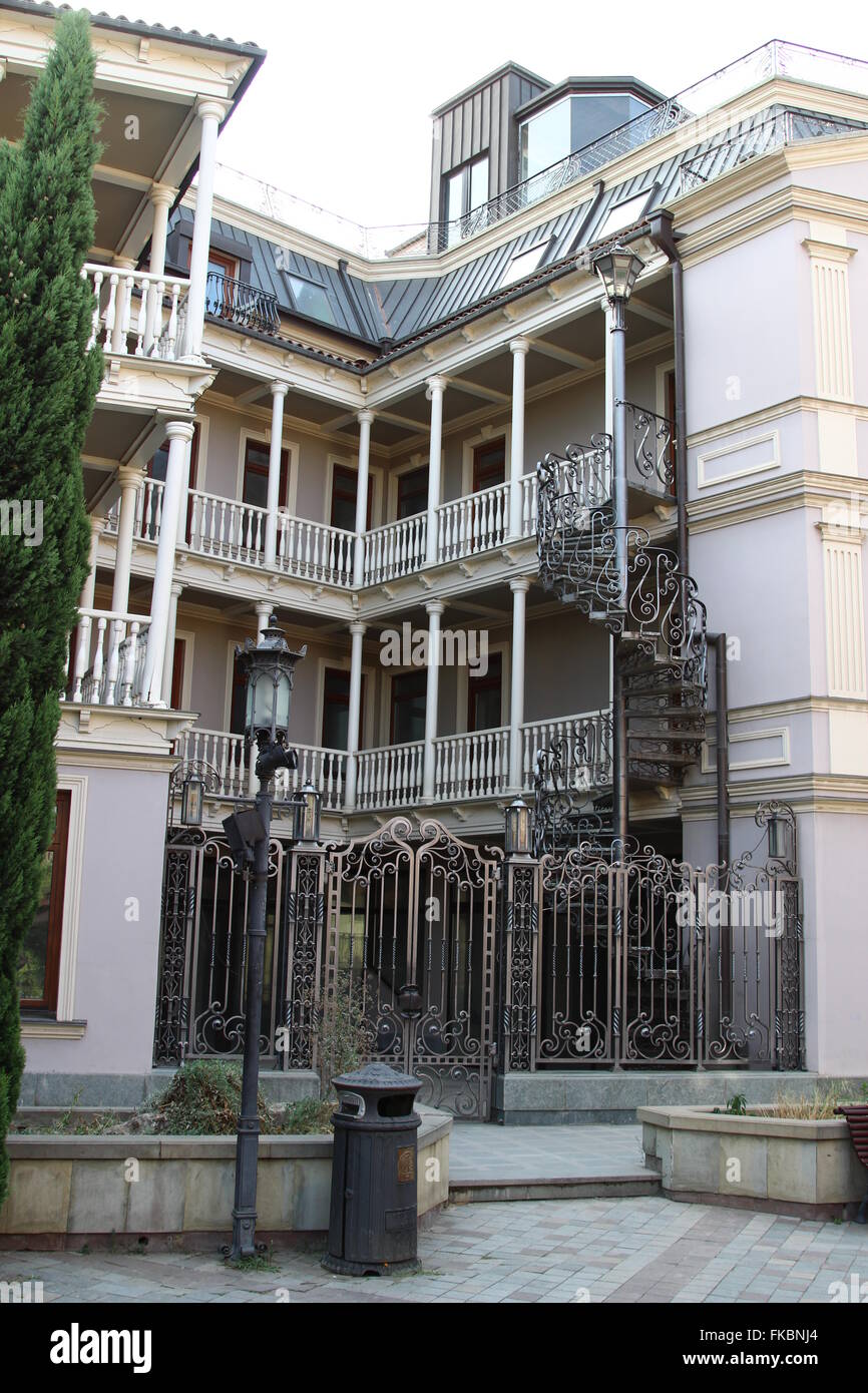 Famous balconies of Tbilisi, Republic of Georgia Stock Photo