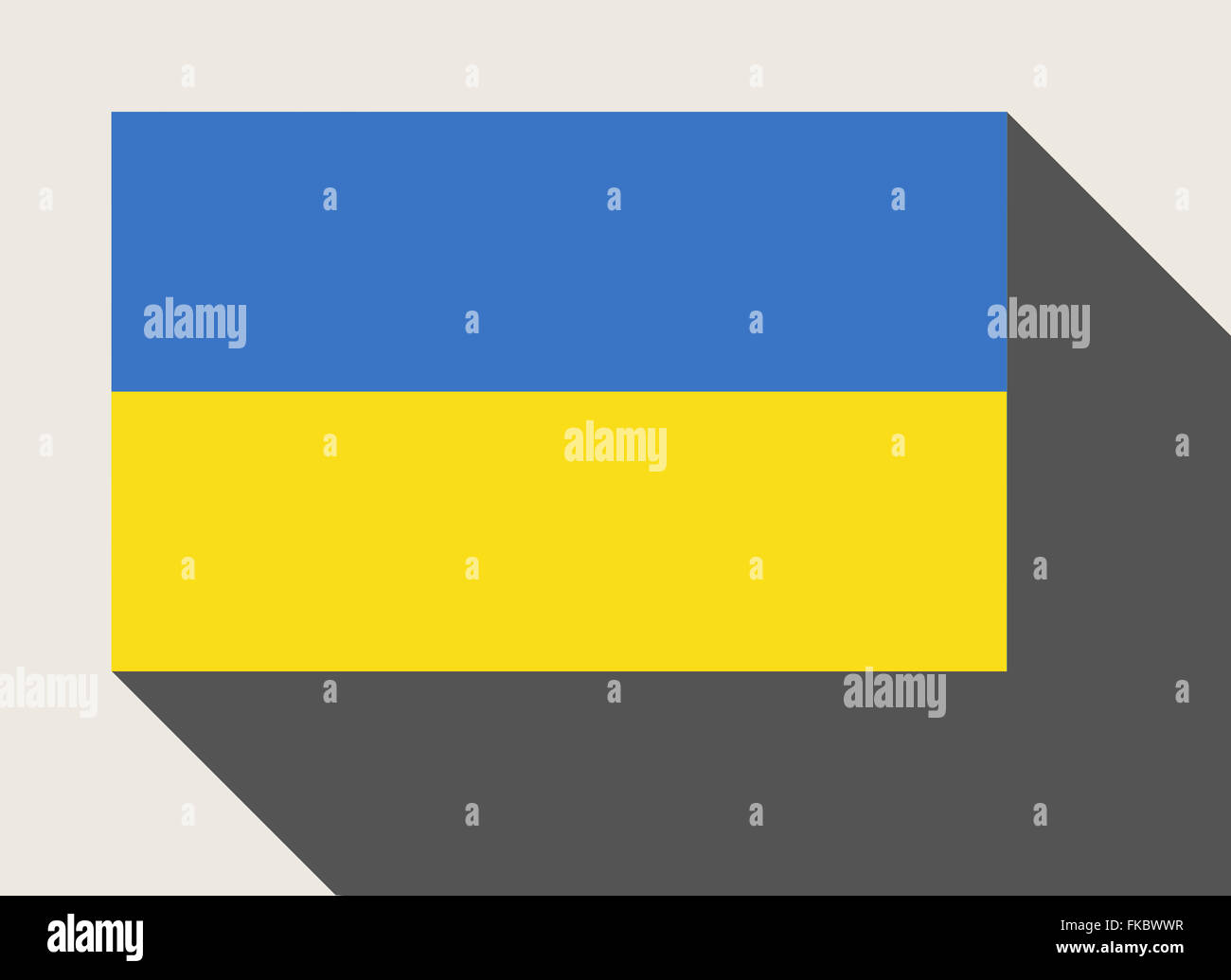Ukraine flag in flat web design style. Stock Photo