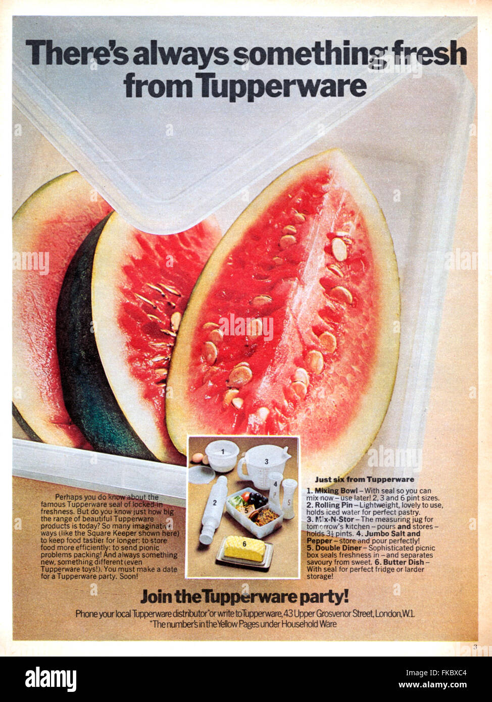 1960s UK Tupperware Magazine Advert Stock Photo - Alamy